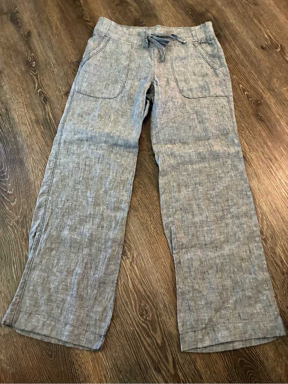Athleta Gray Drawstring Linen pants